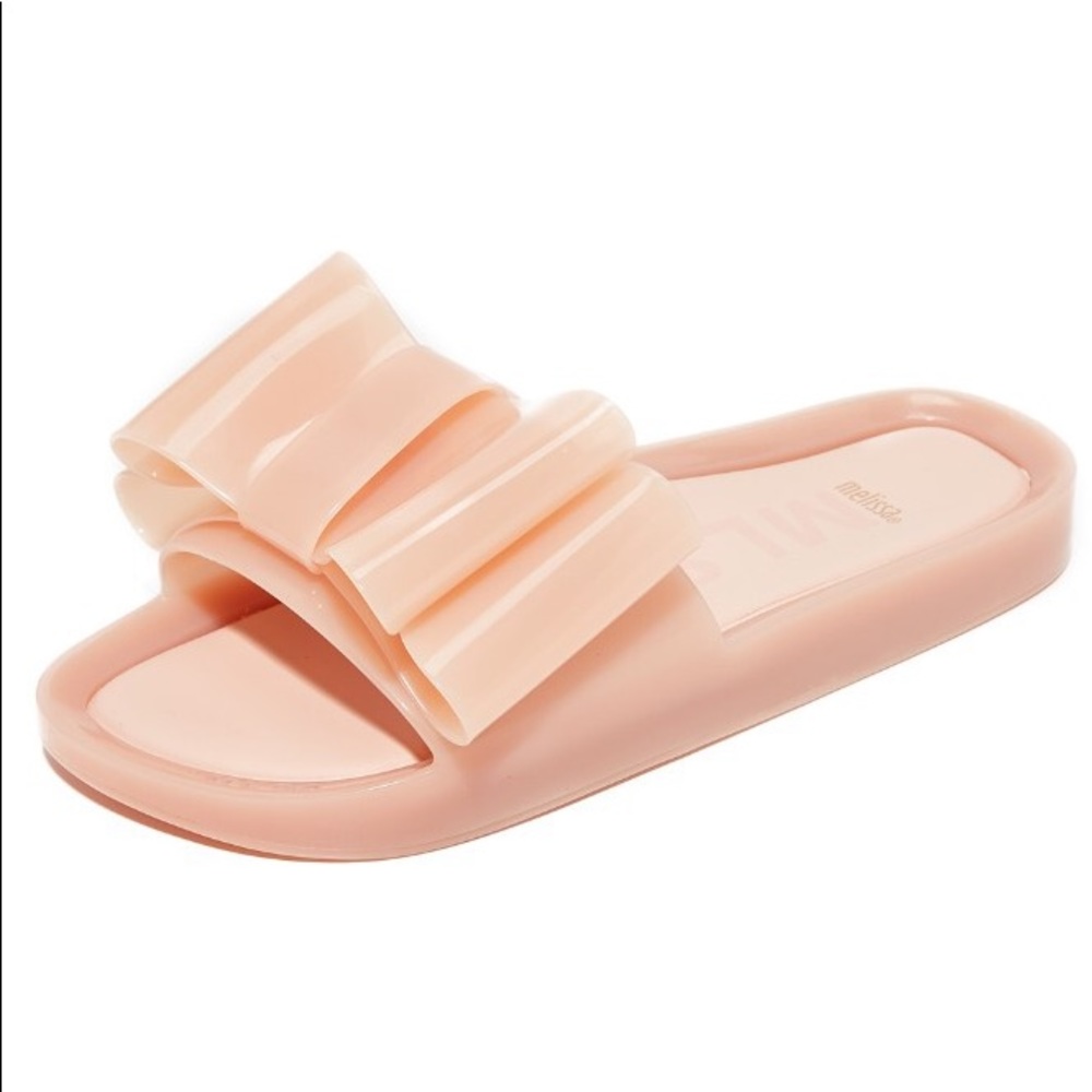 Melissa beach slide bow light pink size 7